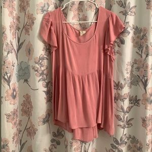 Pink flowy shirt, pink, fantastic fawn, large